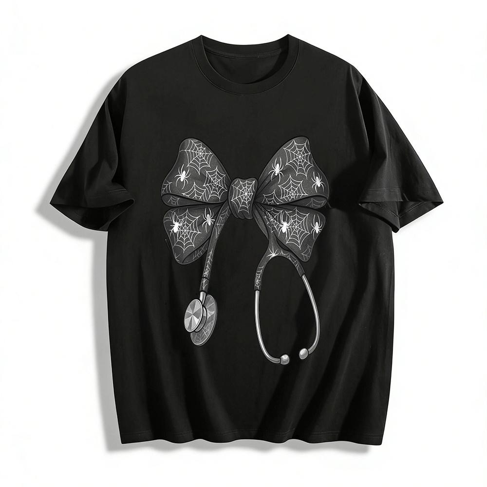 Halloween Spider Web Stethoscope Print Top Pure cotton T-shirt XXS
Halloween Spider Web Stethoscope Print Top Pure cotton T-shirt XXS