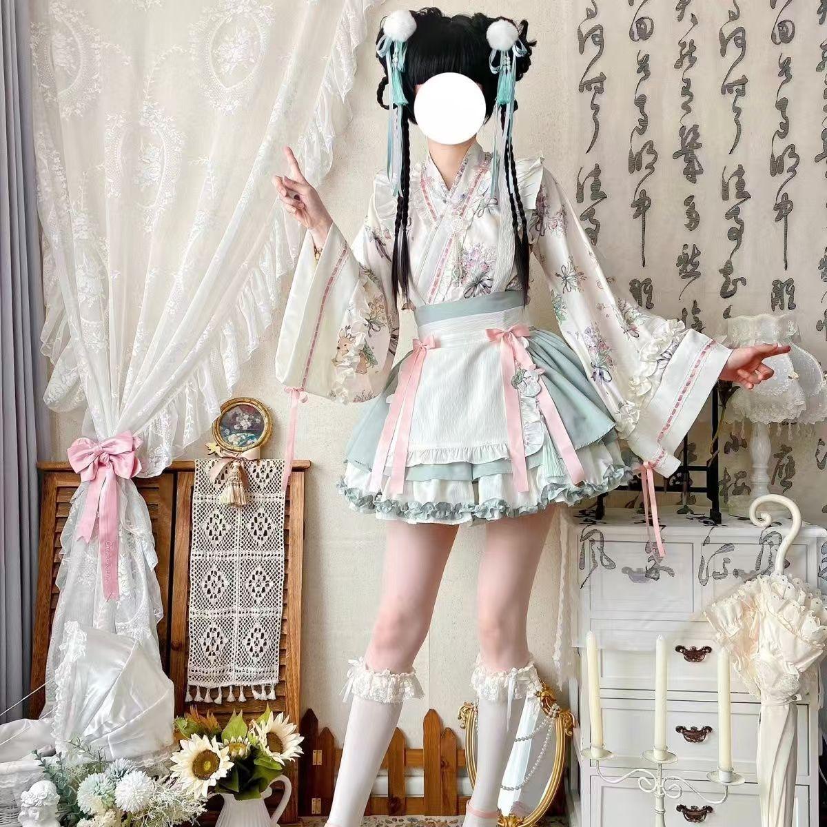 Модифицированный костюм ханьфу в стиле Лолита, градиентный цвет, костюм с короткой юбкой M синий
Модифицированный костюм ханьфу в стиле Лолита, градиентный цвет, костюм с короткой юбкой M синий