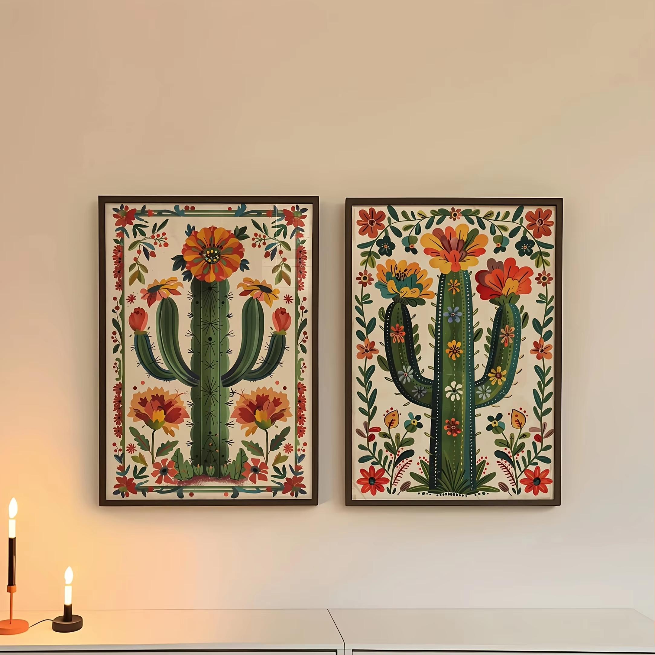 2pcs Frameless Canvas Poster - Mexican Cactus Wall Art with Floral Desert Plants in Green, Orange, Red, Yellow, - Modern Southwe (as the picture,20x30cm-2pcs)
2pcs Frameless Canvas Poster - Mexican Cactus Wall Art with Floral Desert Plants in Green, Orange, Red, Yellow, - Modern Southwe (as the picture,20x30cm-2pcs)