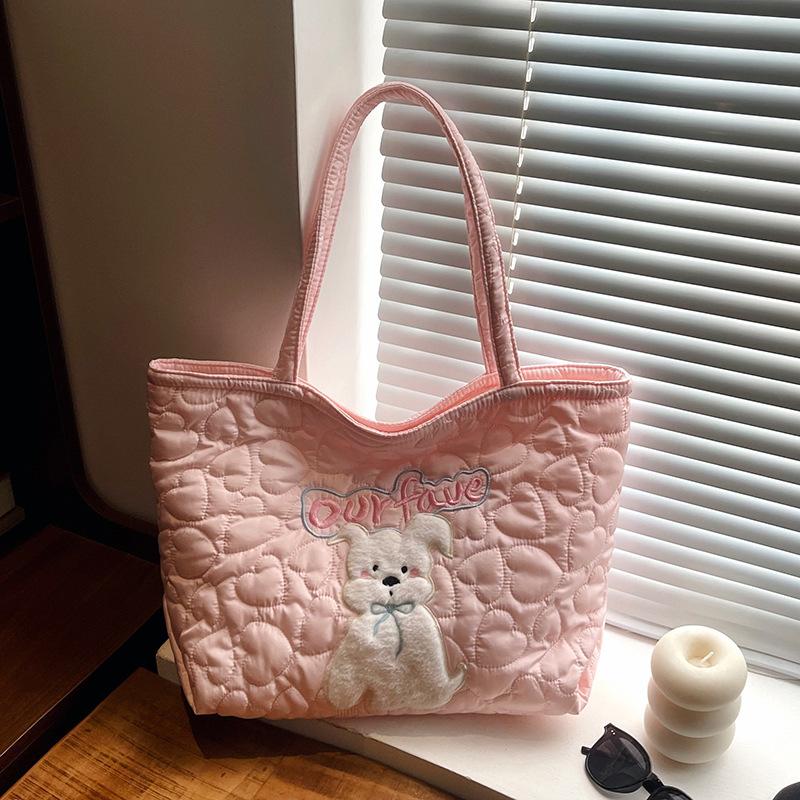 Cute Carto Puppy Shoulder Bags for Women Autumn Large Capacity Ladies Casual Tote Bag Heart Quilted Design Female Handbags рожевий
Cute Carto Puppy Shoulder Bags for Women Autumn Large Capacity Ladies Casual Tote Bag Heart Quilted Design Female Handbags рожевий