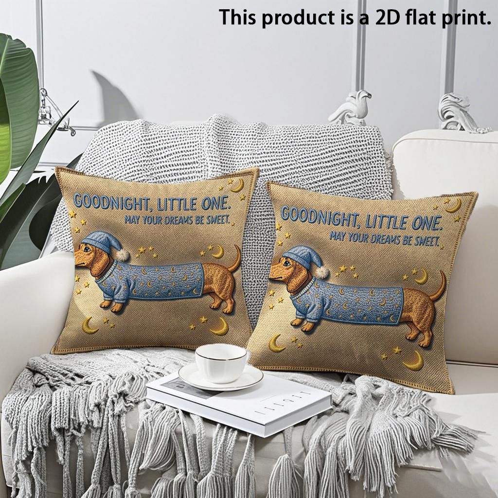 2pcs Goodnight Little One Dachshund Linen Throw Pillow Cover Sweet Dreams Cute Dog Cushion Case for Sofa Bedroom Home Decor 45x45cm-2pcs
2pcs Goodnight Little One Dachshund Linen Throw Pillow Cover Sweet Dreams Cute Dog Cushion Case for Sofa Bedroom Home Decor 45x45cm-2pcs