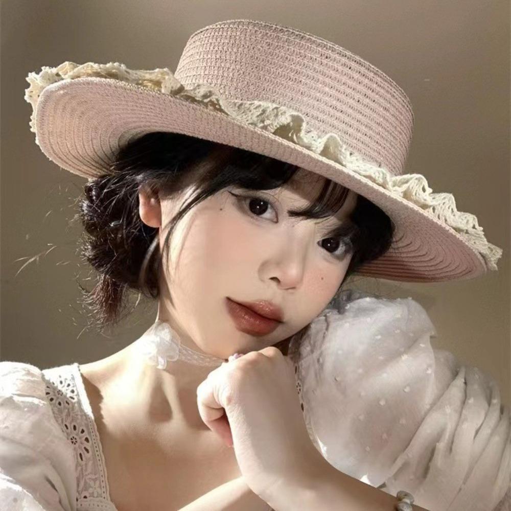 Flat Top Straw Woven Top Hat Wide Brim Sunscreen Hat Fashion Lace Floral Brim Cap Ladies бежевий
Flat Top Straw Woven Top Hat Wide Brim Sunscreen Hat Fashion Lace Floral Brim Cap Ladies бежевий