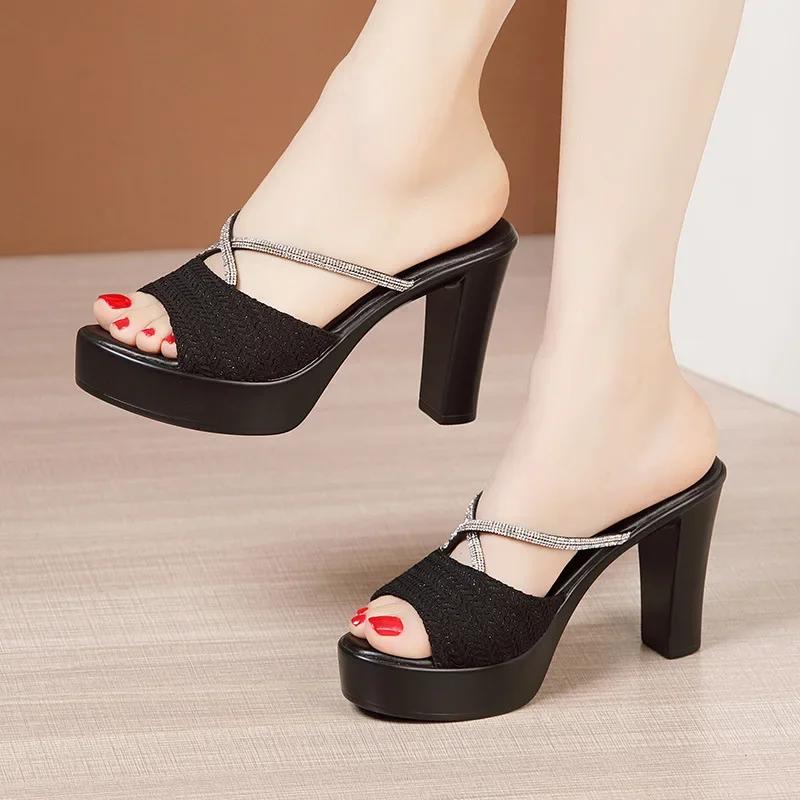10cm Small Size 32-43 Sexy Bling Rhinestone Slippers Summer Platform Shoes 2026 Block High Heels Slides Office Model 43 чорний
10cm Small Size 32-43 Sexy Bling Rhinestone Slippers Summer Platform Shoes 2026 Block High Heels Slides Office Model 43 чорний