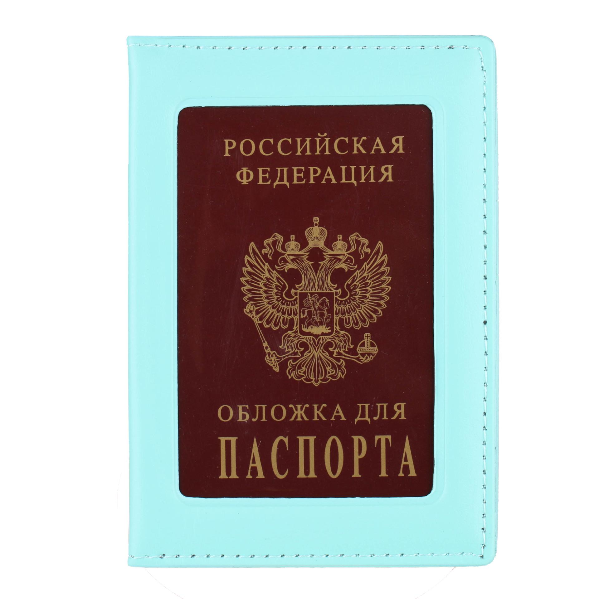 Обложка для паспорта из экокожи с отделам для кредитных карт светло-синий
Обложка для паспорта из экокожи с отделам для кредитных карт светло-синий
