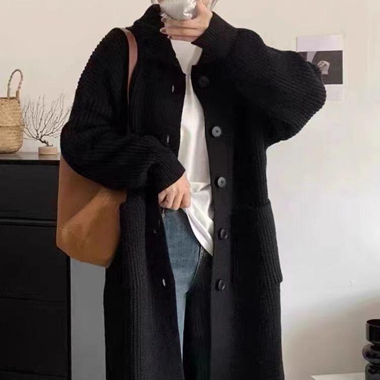 Korean Chic 2023 Autumn/Winter Thick Warm Loose High Neck Knitted Cardigan for Women One Size
Korean Chic 2023 Autumn/Winter Thick Warm Loose High Neck Knitted Cardigan for Women One Size