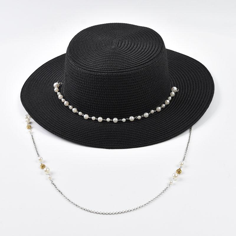 Summer Straw Hats for Women Elegant Ladies Party Dress Hats with Pearl Chain Outdoor Vacation Beach Sun Hat Chapeau Femme One Size чорний
Summer Straw Hats for Women Elegant Ladies Party Dress Hats with Pearl Chain Outdoor Vacation Beach Sun Hat Chapeau Femme One Size чорний