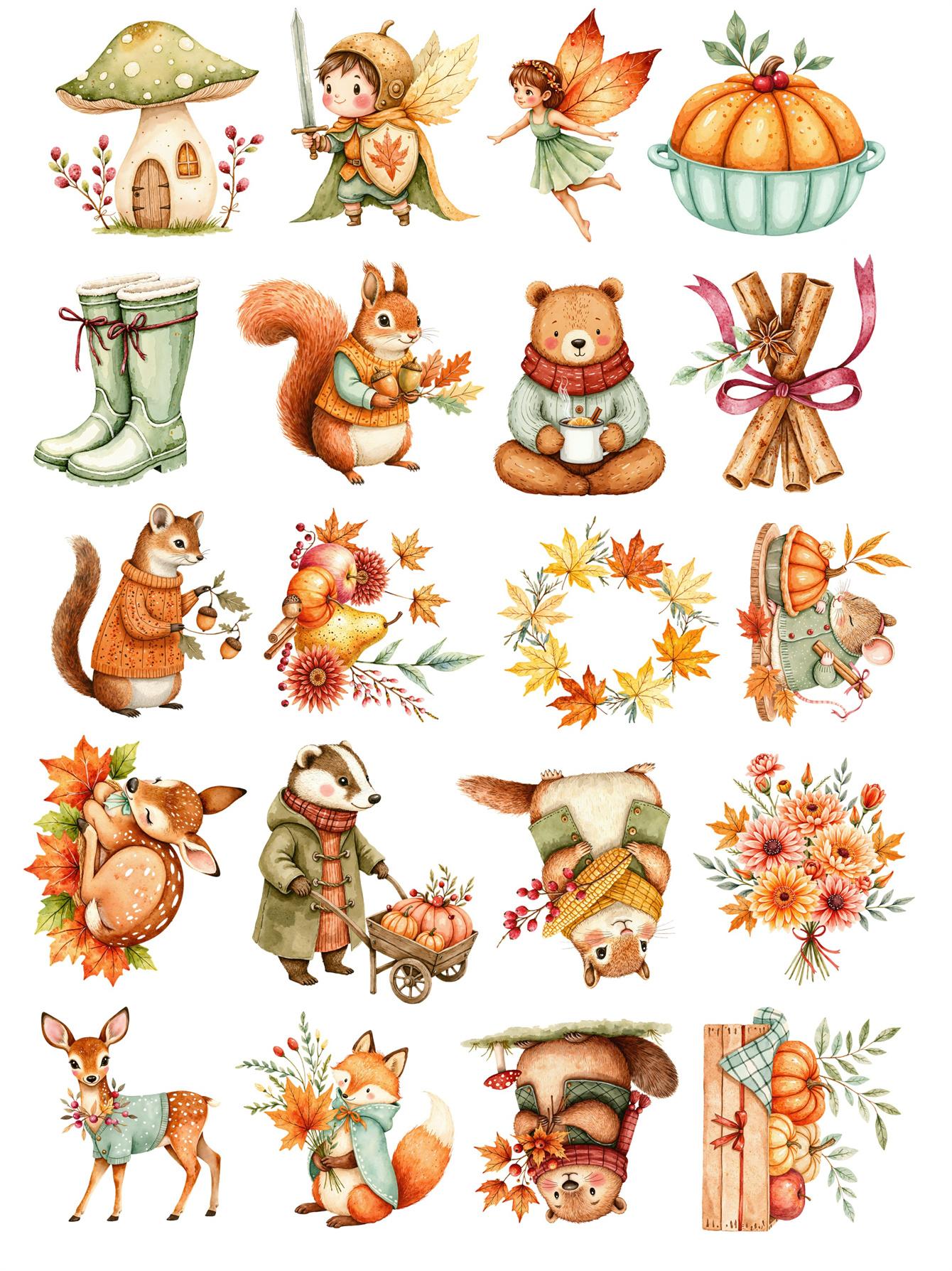 20pcs Watercolor Autumn Fairy with Cute Animals Stickers Cute Animal Expression Pack Ins Wind Decorative Materials Kawaii білий
20pcs Watercolor Autumn Fairy with Cute Animals Stickers Cute Animal Expression Pack Ins Wind Decorative Materials Kawaii білий