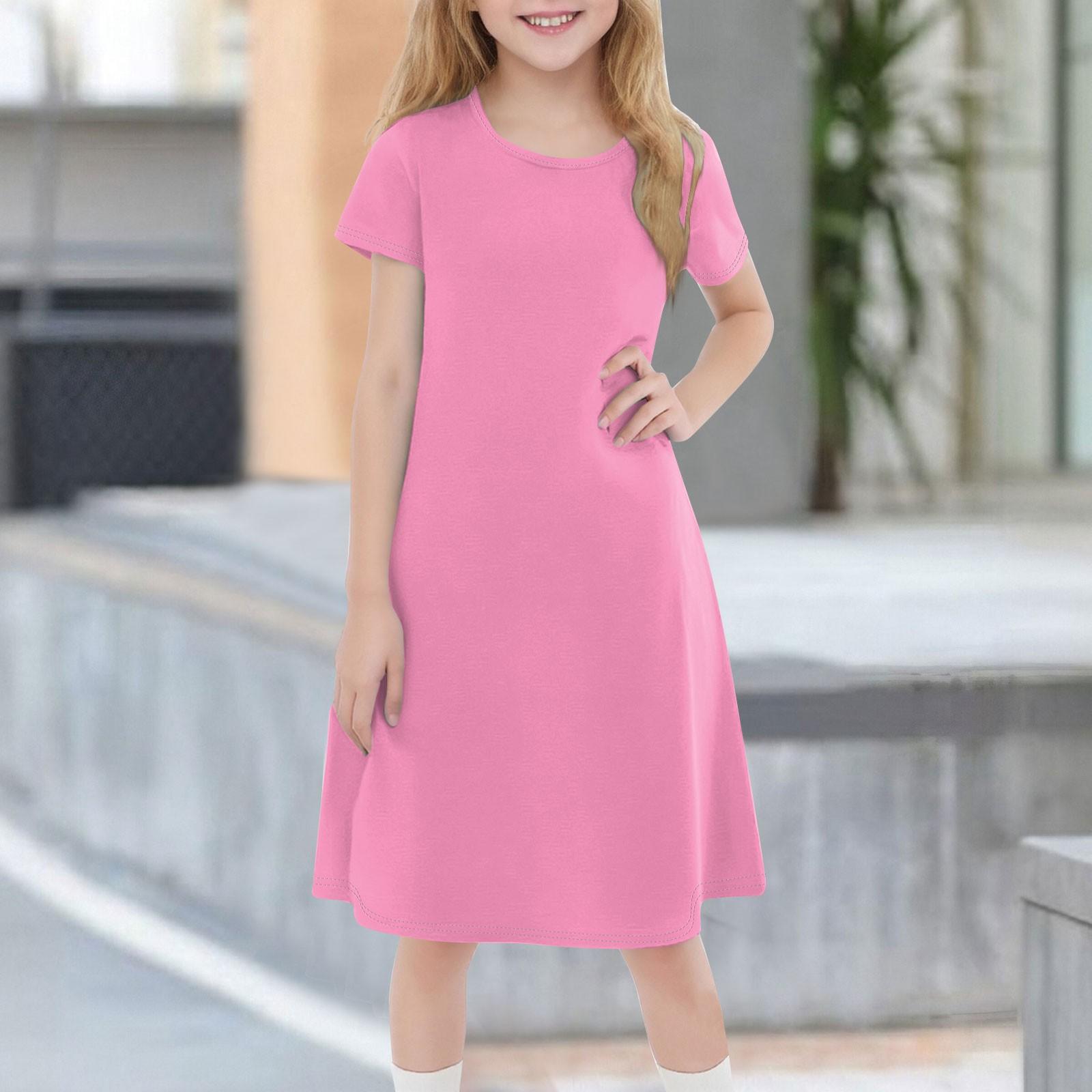 Детское летнее повседневное модное платье с короткими рукавами и круглым вырезом 130 розовый
Детское летнее повседневное модное платье с короткими рукавами и круглым вырезом 130 розовый