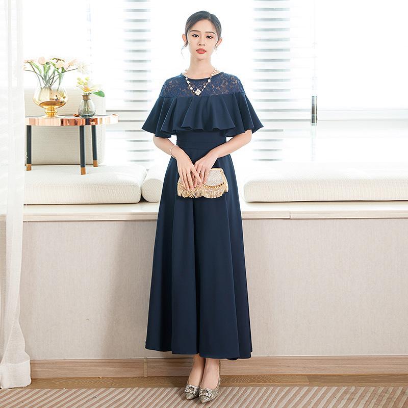 Evening dress Korean version temperament lace splicing slim elegant dress fashionable versatile ruffle edge dress dress XXXL темно-синього кольору
Evening dress Korean version temperament lace splicing slim elegant dress fashionable versatile ruffle edge dress dress XXXL темно-синього кольору