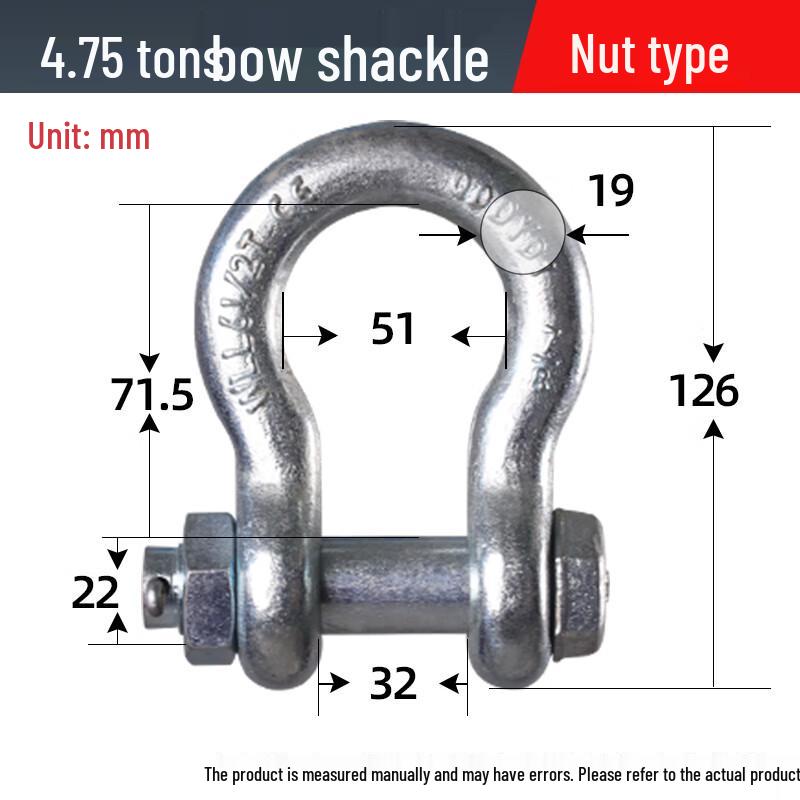 4.75 Ton American High-Strength Bow Shackle with Screw Pin
4.75 Ton American High-Strength Bow Shackle with Screw Pin