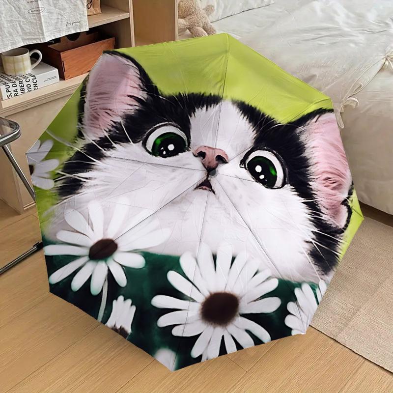 1pc Kitten Daisy Print Automatic Folding Umbrella, 8 Ribs Iron Frame, Suitable for Outdoor Travel and Daily Use yy251120219
1pc Kitten Daisy Print Automatic Folding Umbrella, 8 Ribs Iron Frame, Suitable for Outdoor Travel and Daily Use yy251120219