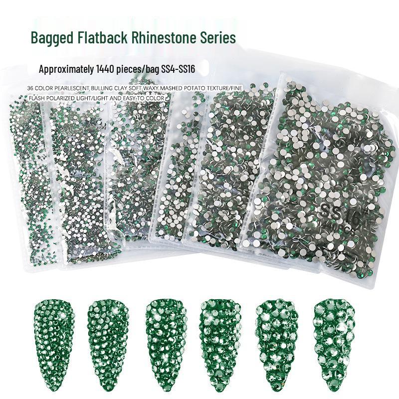 1440-Piece Non-Fading AB Rhinestones Dark Green Round Glass Nail Art Decorations with Silver Base
1440-Piece Non-Fading AB Rhinestones Dark Green Round Glass Nail Art Decorations with Silver Base