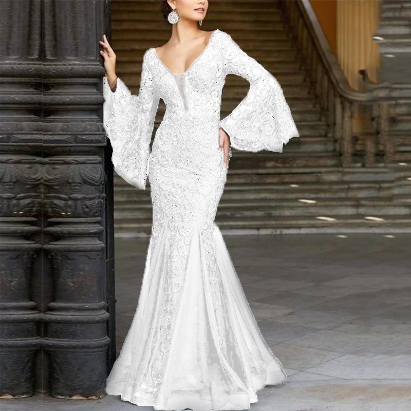 Elegant 2026 Black Lace Embroidered Fishtail Evening Dress for Women XXXL білий
Elegant 2026 Black Lace Embroidered Fishtail Evening Dress for Women XXXL білий