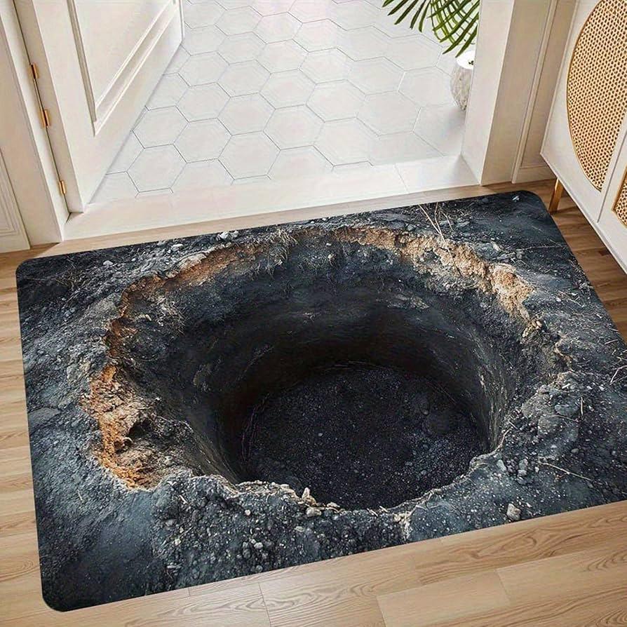 Door Mat Giant Sinkhole Optical Illusion Pattern Non Slip Print Entryway Rug for Fun Home Decoration 40cm x 60cm
Door Mat Giant Sinkhole Optical Illusion Pattern Non Slip Print Entryway Rug for Fun Home Decoration 40cm x 60cm