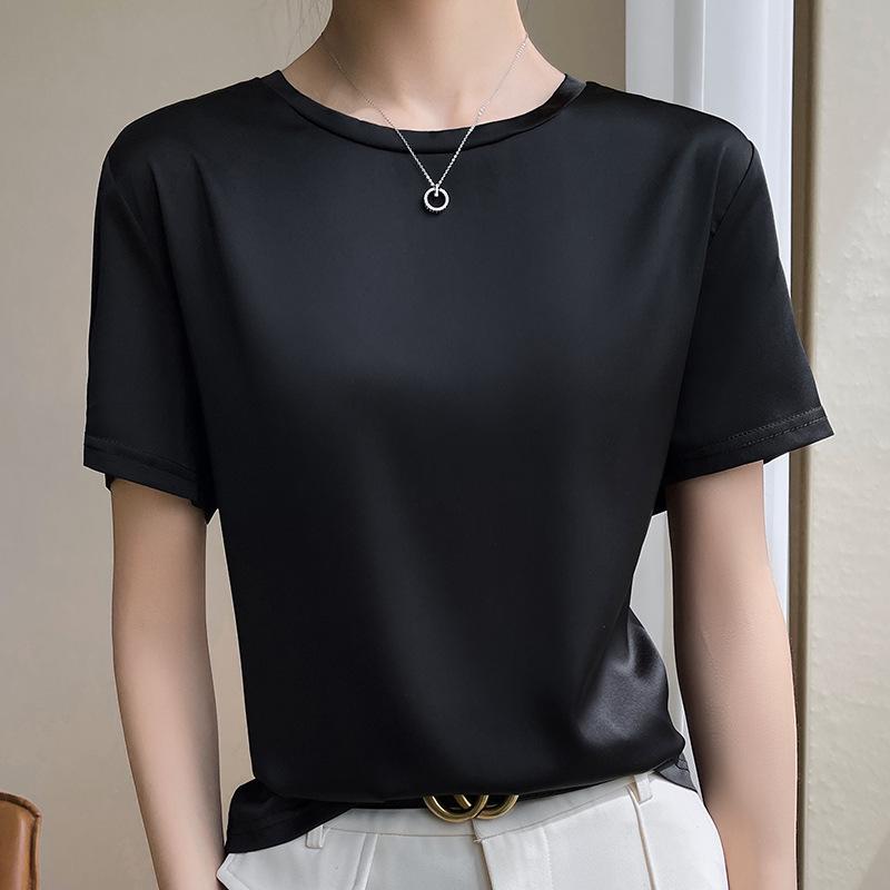 Women s Trendy Satin Short Sleeve T-shirt - New Summer Arrival, Round Neck, High-End Feel L
Women s Trendy Satin Short Sleeve T-shirt - New Summer Arrival, Round Neck, High-End Feel L