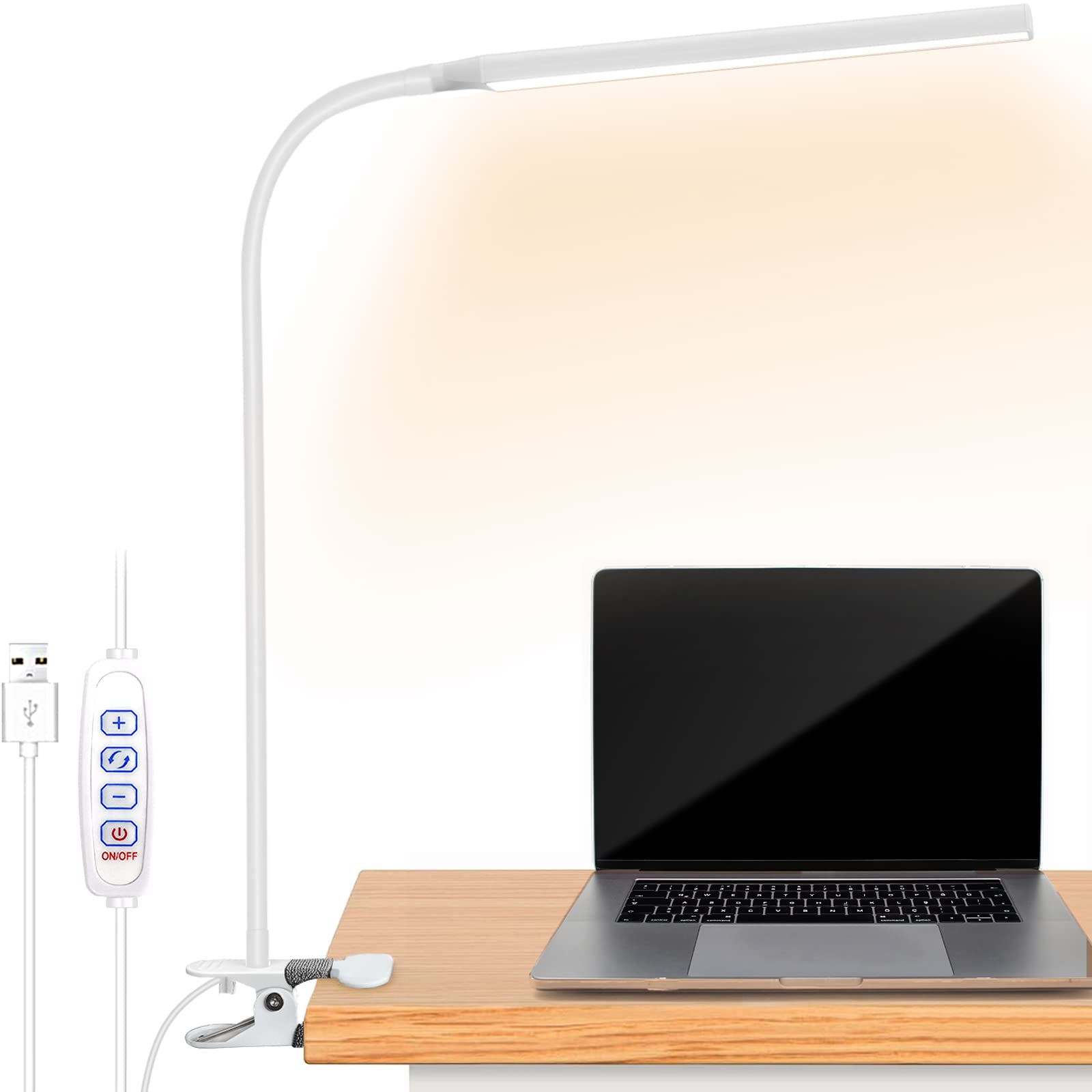 LED Desk Lamp, Clip-on Light, 1300LM, Ultra-Bright, Soft Light Technology, Bright but Not Glare, USB Powered, 3 Color Temperature Settings, 10
LED Desk Lamp, Clip-on Light, 1300LM, Ultra-Bright, Soft Light Technology, Bright but Not Glare, USB Powered, 3 Color Temperature Settings, 10