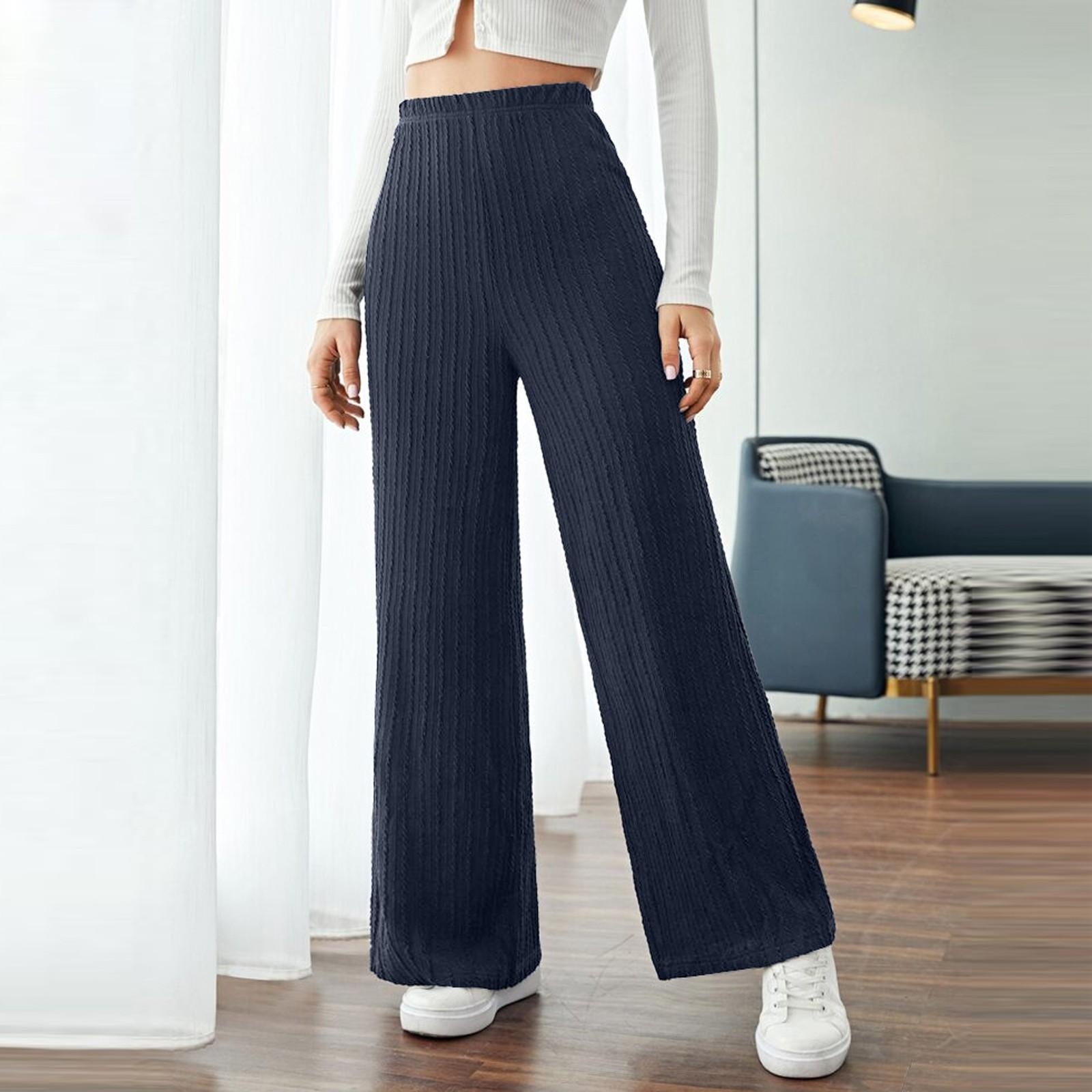 Женские однотонные модные универсальные эластичные повседневные и удобные брюки прямого кроя XL тёмно-синий
Женские однотонные модные универсальные эластичные повседневные и удобные брюки прямого кроя XL тёмно-синий