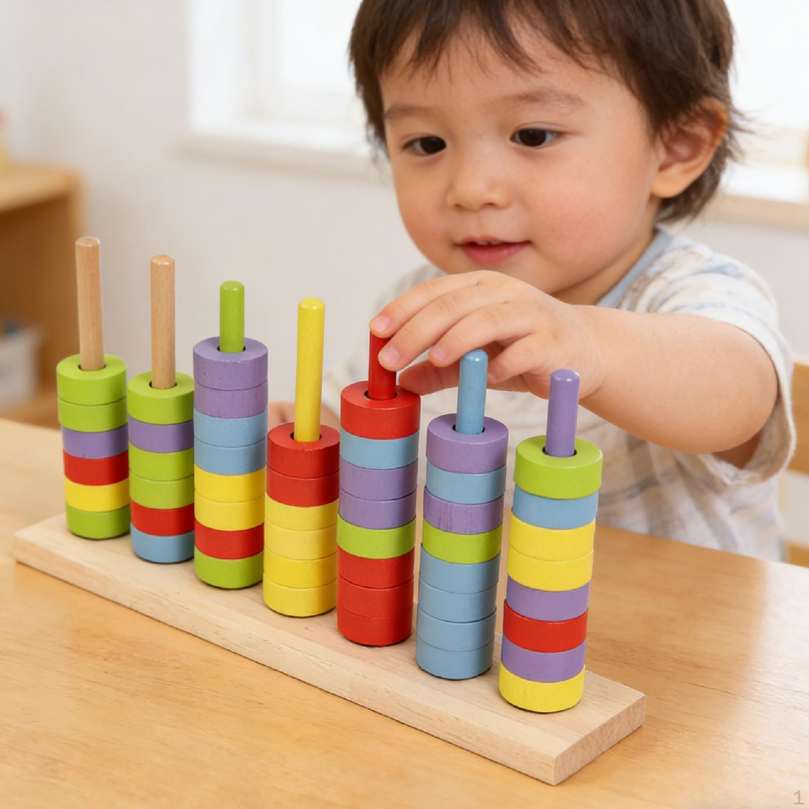 Color Sorting And Stacking Toy Made of Wood, Counting Toy, Developmental Rainbow 5 Colors
Color Sorting And Stacking Toy Made of Wood, Counting Toy, Developmental Rainbow 5 Colors