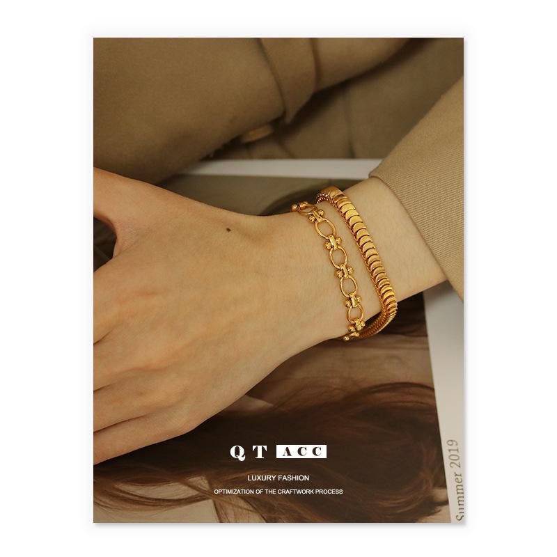 Chunky Snake Bone Chain Bracelet: Real Gold Electroplated, Minimalist European & American Style for Women золотой
Chunky Snake Bone Chain Bracelet: Real Gold Electroplated, Minimalist European & American Style for Women золотой