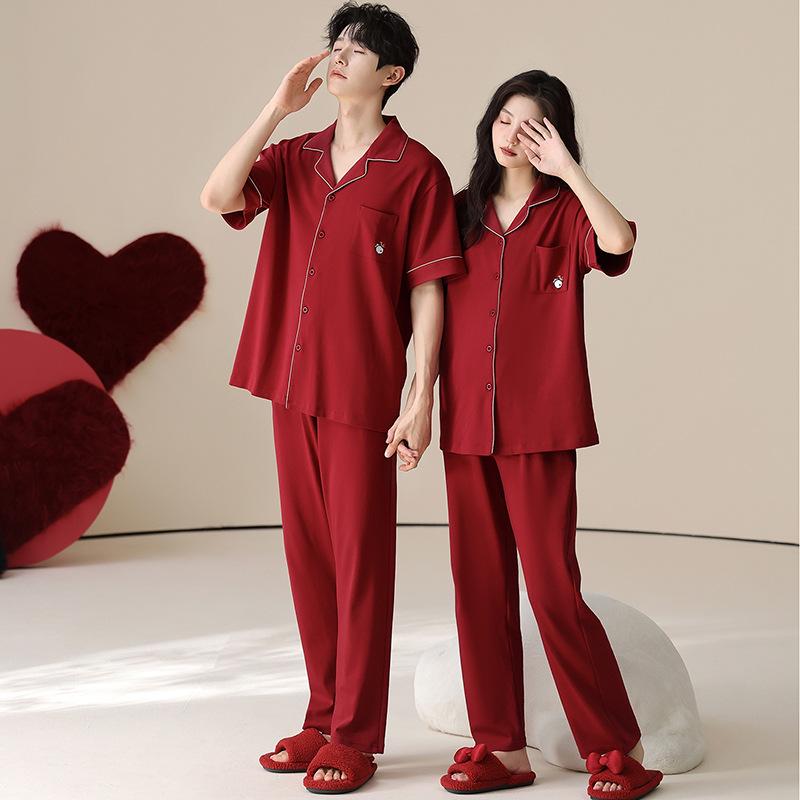 Plus Size Antibacterial Lycra-Cotton Wedding Couple Zodiac Pajama Set - Red Short Sleeve Top & Long Pants Women M (80-100 lbs)
Plus Size Antibacterial Lycra-Cotton Wedding Couple Zodiac Pajama Set - Red Short Sleeve Top & Long Pants Women M (80-100 lbs)