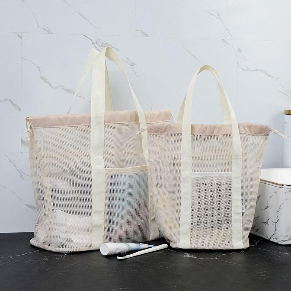 Large Capacity Beach Tote Bag Hand-held Cosmetic Organizer Case Portable Mesh Shower Bag Fitness Beige S
Large Capacity Beach Tote Bag Hand-held Cosmetic Organizer Case Portable Mesh Shower Bag Fitness Beige S