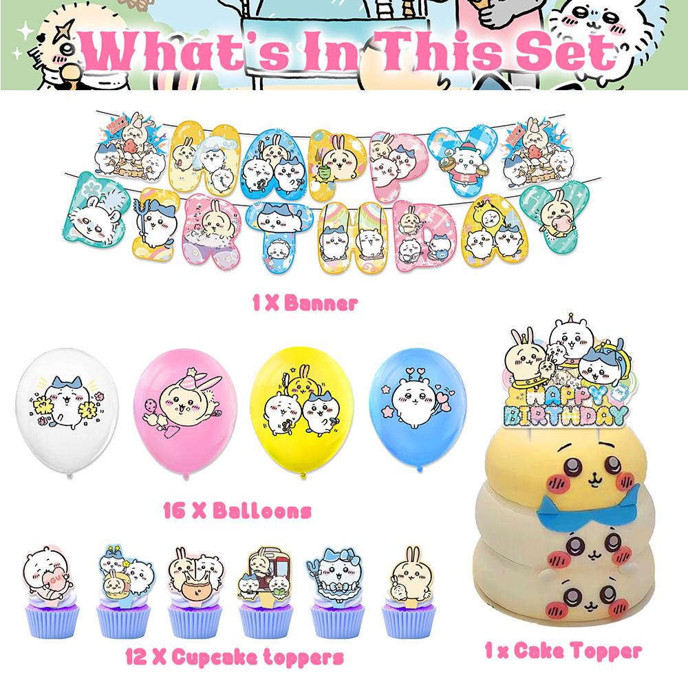 New 30x Chiikawa Birthday Party Supplies including a Banner, Cake Toppers, Balloons
New 30x Chiikawa Birthday Party Supplies including a Banner, Cake Toppers, Balloons