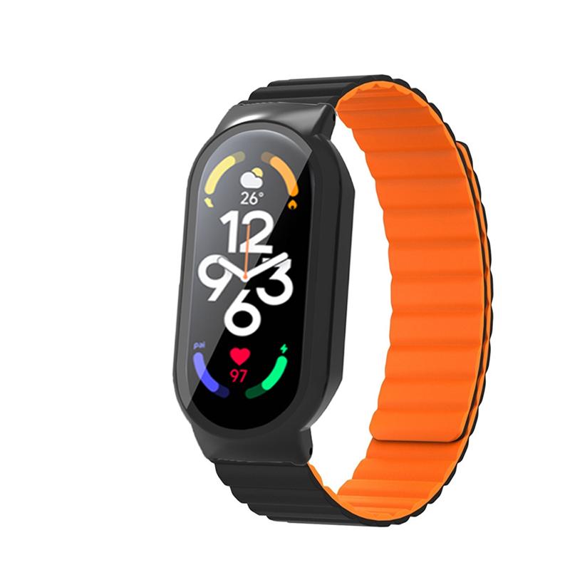 For Xiaomi Mi Band 7/7 NFC Silicone Magnetic Watch Band 3 in 1 Replacement Wrist Strap with PC Watch Case/Tempered Glass Screen Protector Black
For Xiaomi Mi Band 7/7 NFC Silicone Magnetic Watch Band 3 in 1 Replacement Wrist Strap with PC Watch Case/Tempered Glass Screen Protector Black