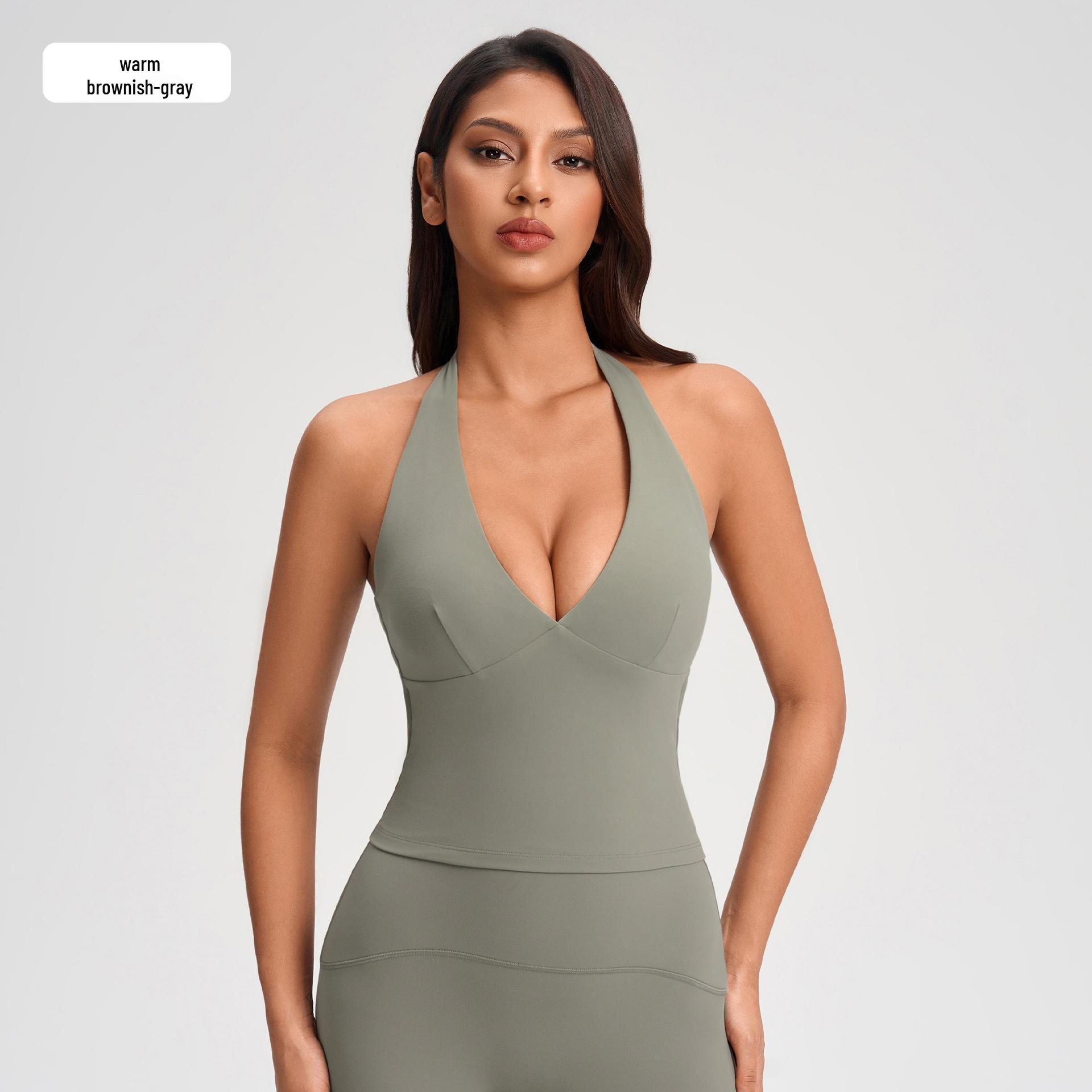 Halter Crop Top with Chest Pads - Sexy Low Cut V-Neck Yoga Vest for Women 4 (EU)
Halter Crop Top with Chest Pads - Sexy Low Cut V-Neck Yoga Vest for Women 4 (EU)