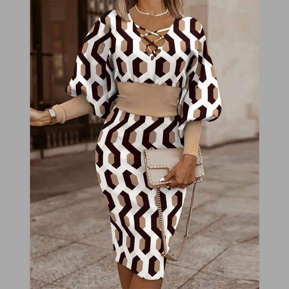 BITCED Женские платья осень-зима с длинным рукавом, V-образным вырезом, приталенной линией бедер XXL хаки/белый
BITCED Женские платья осень-зима с длинным рукавом, V-образным вырезом, приталенной линией бедер XXL хаки/белый