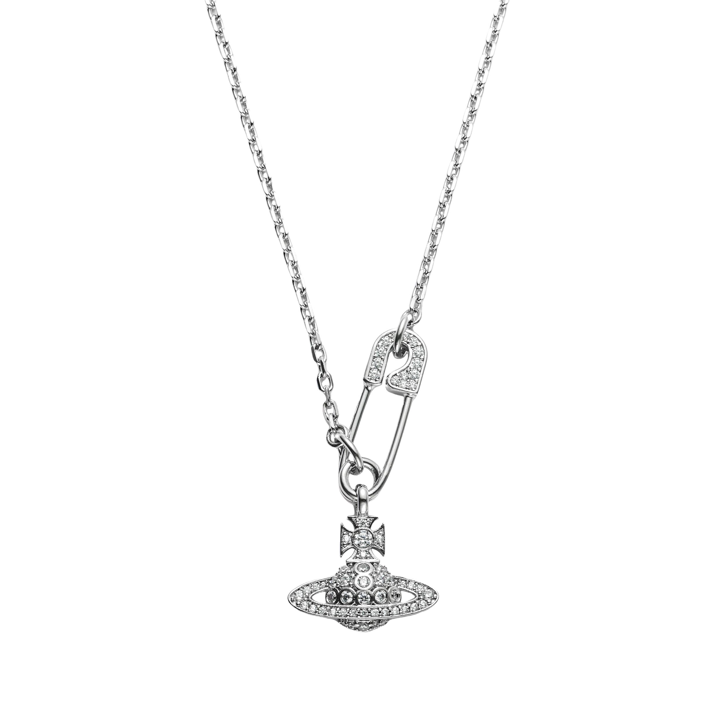 Vivienne Westwood Lucrece Crystal-Embedded Brooch Paperclip Necklace Women necklace Silver Brass 6302029102P102P102 Box
Vivienne Westwood Lucrece Crystal-Embedded Brooch Paperclip Necklace Women necklace Silver Brass 6302029102P102P102 Box