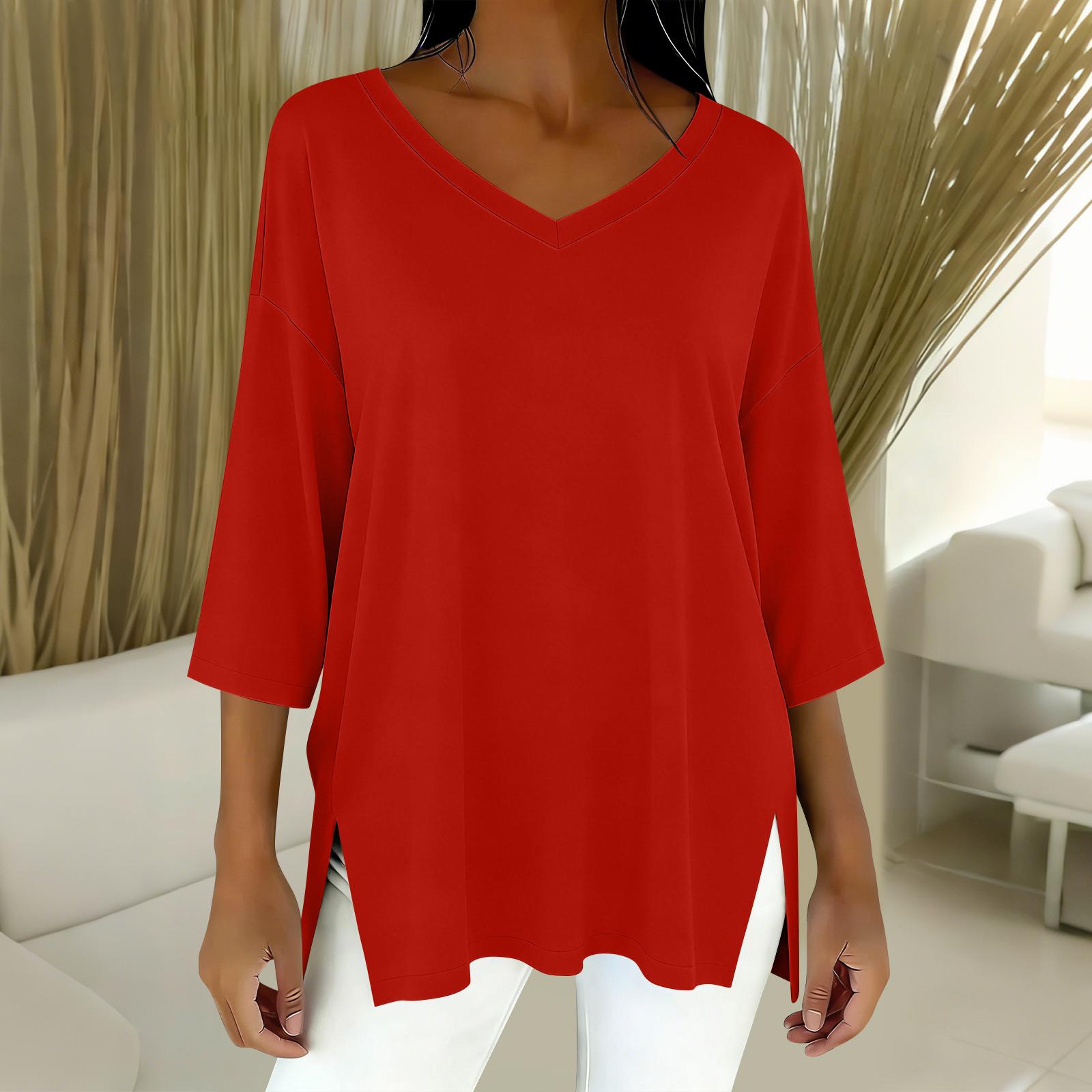 Women s 3/4 Sleeve Shirts Graphic Tees Shirts Casual Basic Tops Pullovers XL червоний
Women s 3/4 Sleeve Shirts Graphic Tees Shirts Casual Basic Tops Pullovers XL червоний