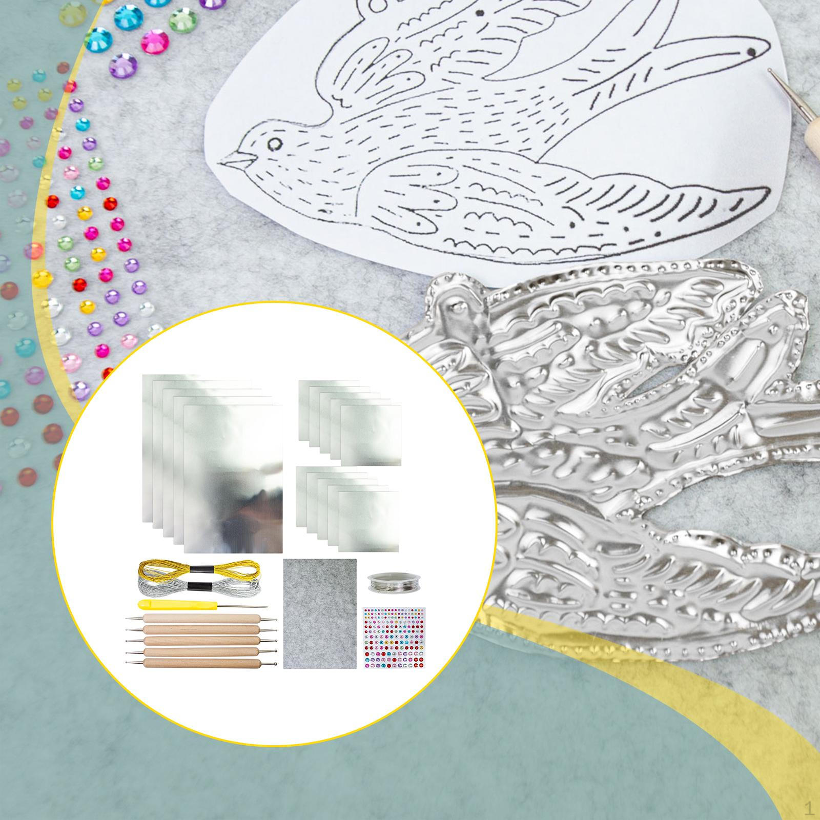 15 Pieces Embossing Foil Sheets Craft Set Metal Tin Engraving Carving Tools Awl Stickers срібний
15 Pieces Embossing Foil Sheets Craft Set Metal Tin Engraving Carving Tools Awl Stickers срібний