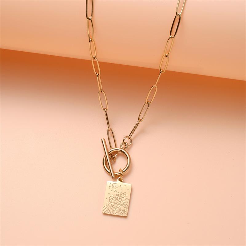 Ожерелье с квадратной подвеской из нержавеющей стали с пряжкой Ot, ожерелье с цветком в виде звезды и луны, цепочка для свитера золотой
Ожерелье с квадратной подвеской из нержавеющей стали с пряжкой Ot, ожерелье с цветком в виде звезды и луны, цепочка для свитера золотой