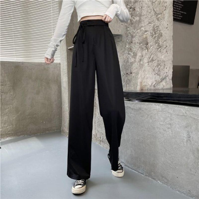 Solid Highwaist Lace-up Straight-Leg Pants Pure Color High Waist Shoelace Straight-Leg Pants black XL
Solid Highwaist Lace-up Straight-Leg Pants Pure Color High Waist Shoelace Straight-Leg Pants black XL
