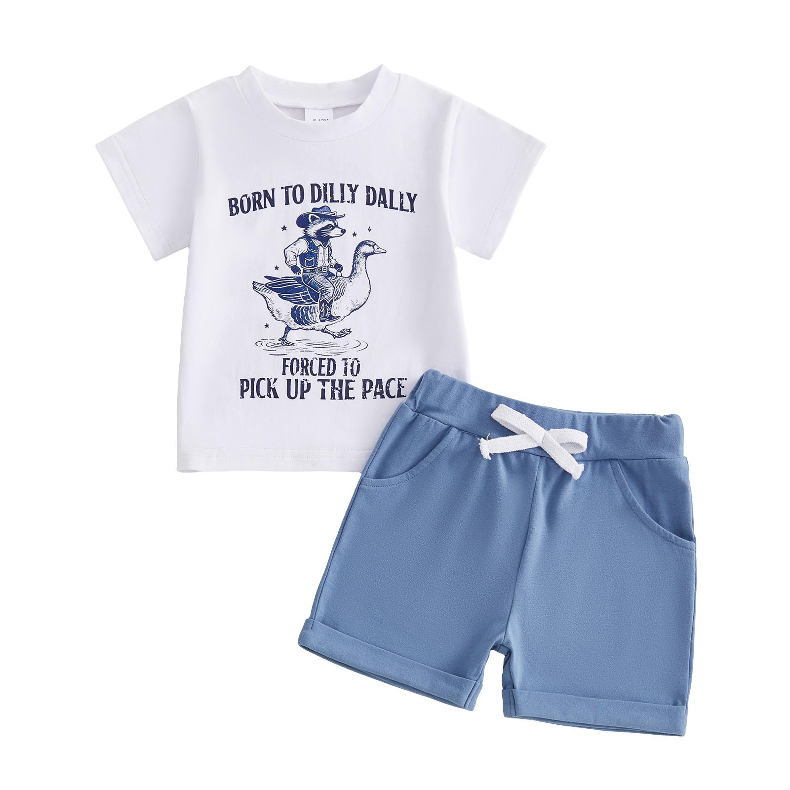 Toddler Baby Boys Summer Outfit Fashionable Short Sleeve Animals Letters Print Tops with Shorts 2Pcs Set 6-12M белый
Toddler Baby Boys Summer Outfit Fashionable Short Sleeve Animals Letters Print Tops with Shorts 2Pcs Set 6-12M белый