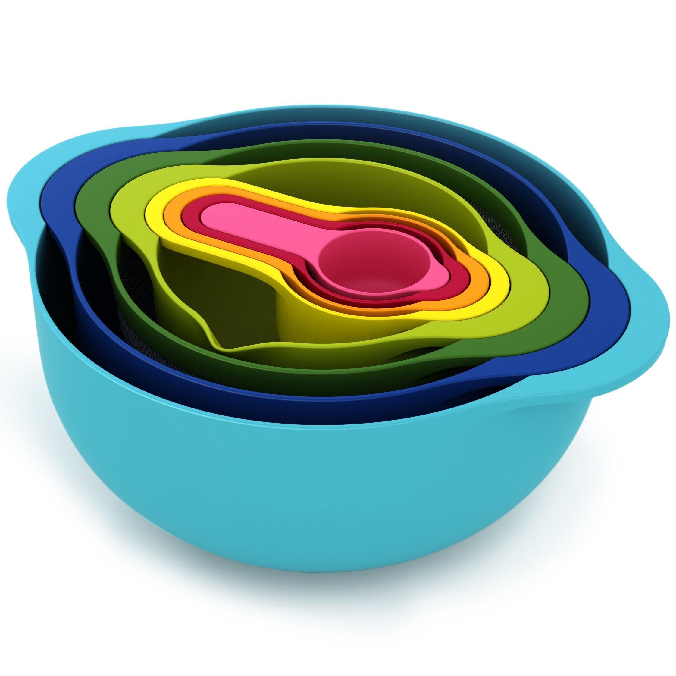 Joseph Joseph NEST8 8-Piece Set (Large and Small Bowls, Drainer, Sieve, and 4 Measuring Spoon Sizes) 92325
Joseph Joseph NEST8 8-Piece Set (Large and Small Bowls, Drainer, Sieve, and 4 Measuring Spoon Sizes) 92325