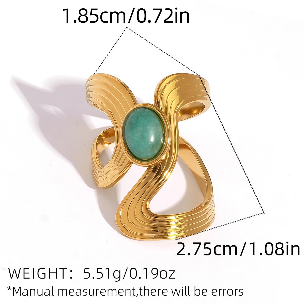 Stainless Steel Irregular Wave Natural Stone Rings for Women Men Creative 18K Gold Plated Rings Female Statement Zircon Gifts
Stainless Steel Irregular Wave Natural Stone Rings for Women Men Creative 18K Gold Plated Rings Female Statement Zircon Gifts