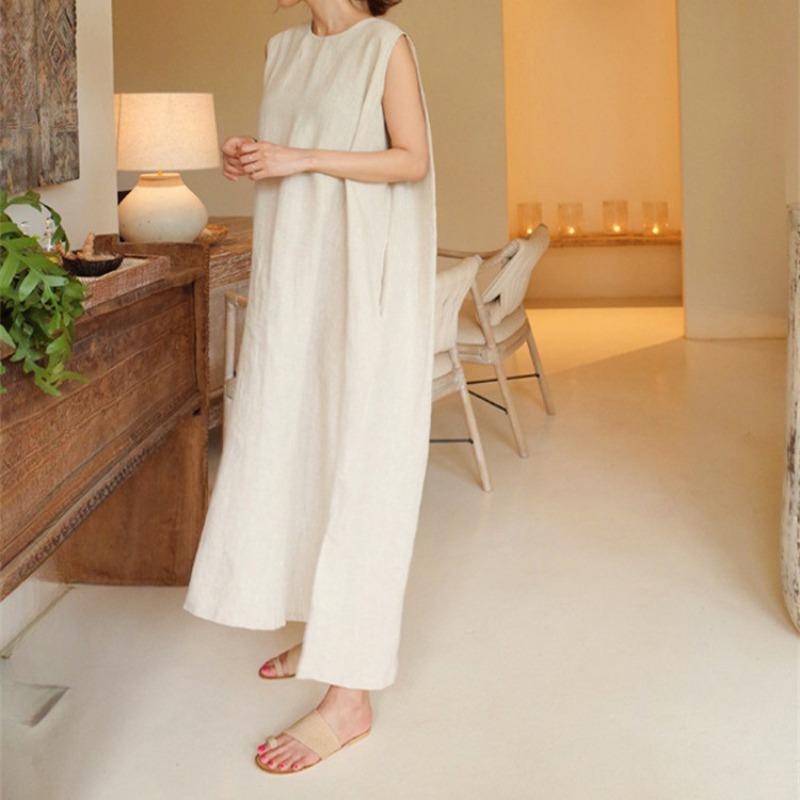 Платье без рукавов из хлопка и льна в японском стиле, цвет молочного чая, миди, простая юбка с круглым вырезом и карманом на пуговице для женщин One Size абрикосовый
Платье без рукавов из хлопка и льна в японском стиле, цвет молочного чая, миди, простая юбка с круглым вырезом и карманом на пуговице для женщин One Size абрикосовый