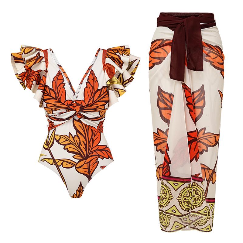 2023 European & American V-Neck Printed Maple Leaf One-Piece Swimsuit Beach Dress for Women One Size
2023 European & American V-Neck Printed Maple Leaf One-Piece Swimsuit Beach Dress for Women One Size
