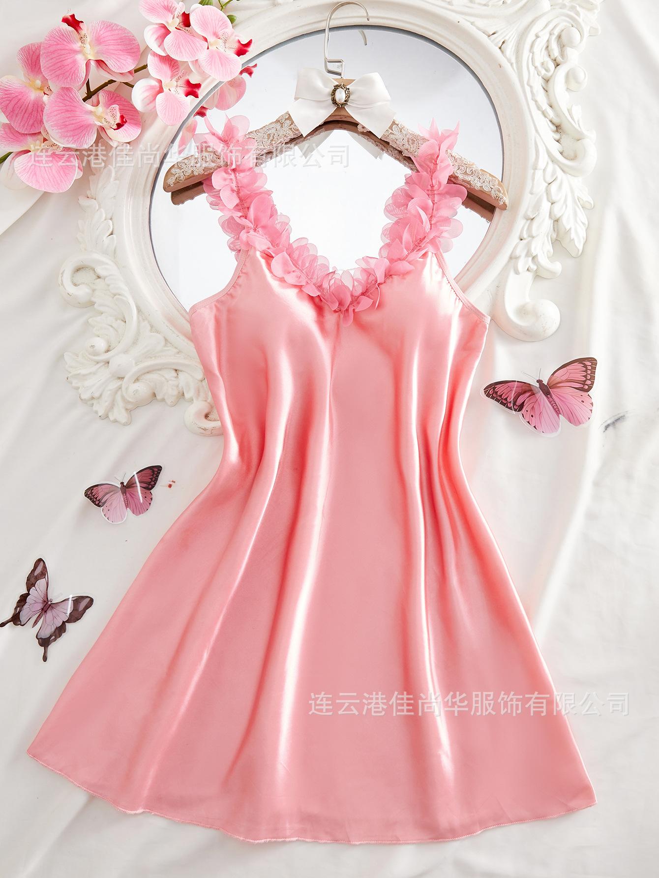 European and American suspender skirt, ice silk thin sexy vest, high-end simulation silk large-size loungewear S розовый
European and American suspender skirt, ice silk thin sexy vest, high-end simulation silk large-size loungewear S розовый