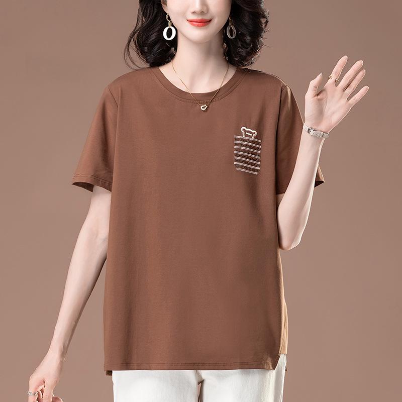 Women s Plus Size Cotton Embroidered Short-Sleeve T-Shirt - Loose Fit, Stylish for Middle-Aged Moms L
Women s Plus Size Cotton Embroidered Short-Sleeve T-Shirt - Loose Fit, Stylish for Middle-Aged Moms L