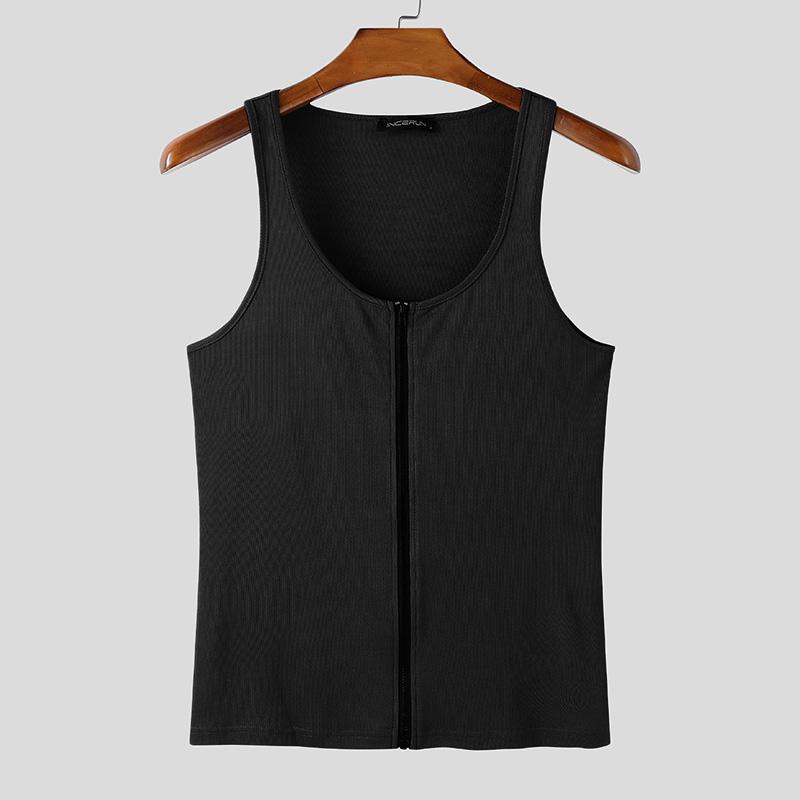 INCERUN Summer Men Strap Sleeveless Zip-up Casual Slim Tank Tops Home Wear
INCERUN Summer Men Strap Sleeveless Zip-up Casual Slim Tank Tops Home Wear