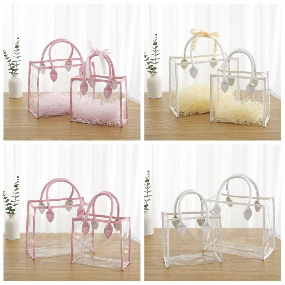 Transparent Handhold Packaging Tote Pink White Storage Bag High Quality Gift Bag Pink-S
Transparent Handhold Packaging Tote Pink White Storage Bag High Quality Gift Bag Pink-S