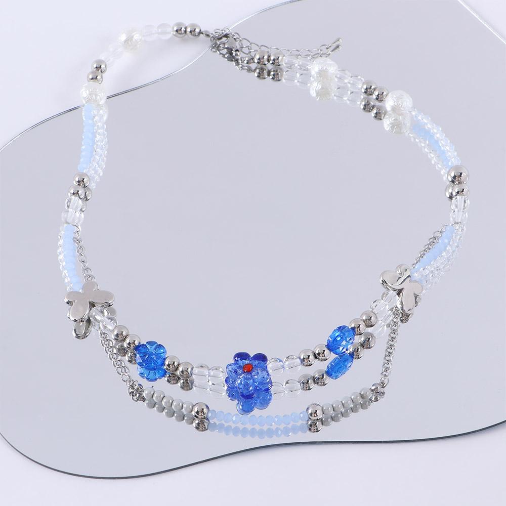 Sweet Elegant Butterfly Chain Blue Beaded Korean Clavicle Choker Flower Neck Jewelry Women Necklace синий
Sweet Elegant Butterfly Chain Blue Beaded Korean Clavicle Choker Flower Neck Jewelry Women Necklace синий