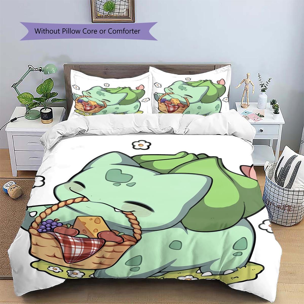 Bulbasaur Patterned Pillowcase & Duvet Cover Set Anime Style Bedding for Bedroom Makeover Holiday Gift for Anime Lovers.-TING 135x200cm
Bulbasaur Patterned Pillowcase & Duvet Cover Set Anime Style Bedding for Bedroom Makeover Holiday Gift for Anime Lovers.-TING 135x200cm