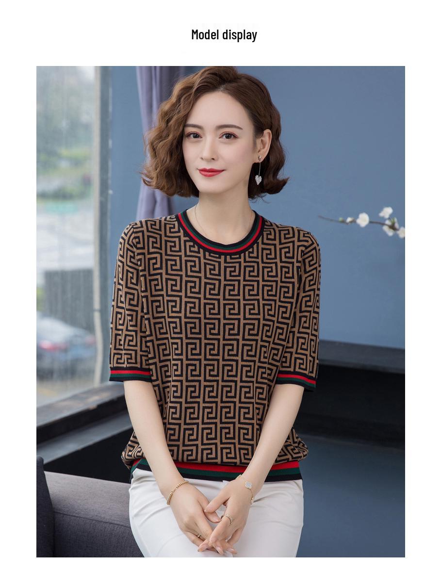 Женская футболка больших размеров из ледяного шелка с короткими рукавами и рукавами длиной до локтя 4XL кофейный
Женская футболка больших размеров из ледяного шелка с короткими рукавами и рукавами длиной до локтя 4XL кофейный