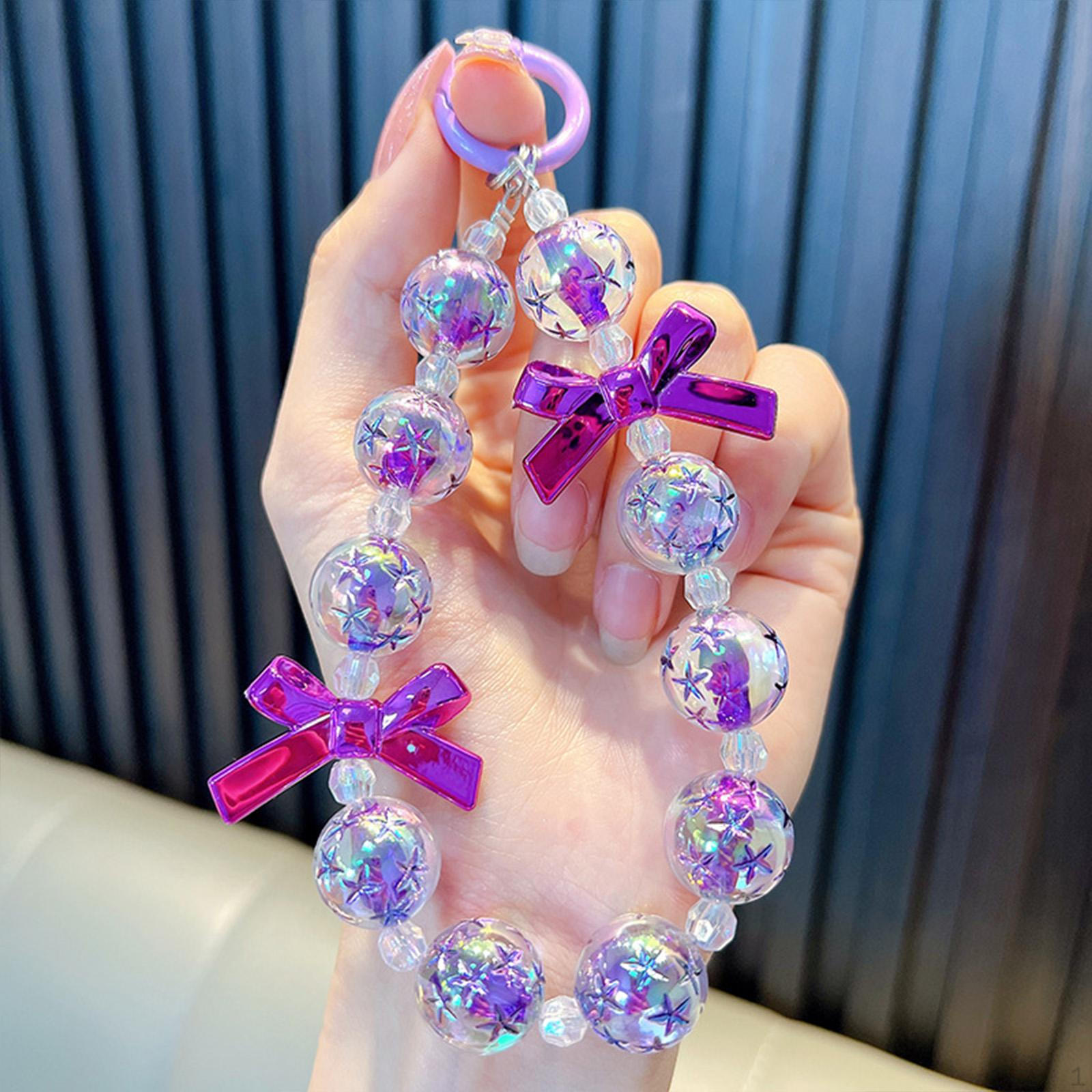 Брелок для телефона, сумка, брелок для ключей от машины, шнурок ручной работы из бисера violet