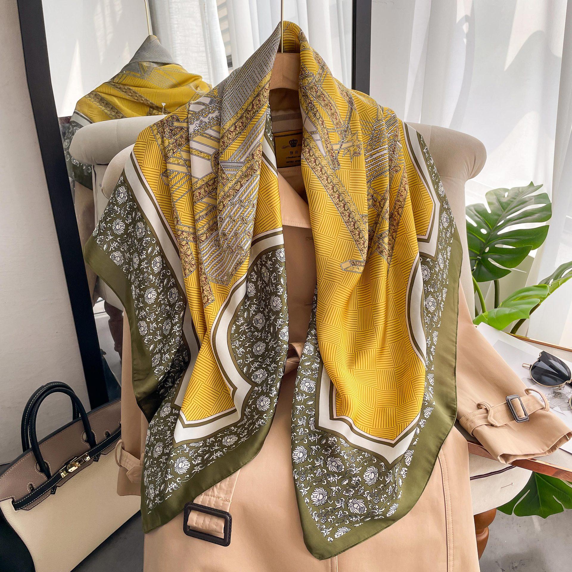 Высококачественные роскошные шелковые шарфы, повязка на голову, шарфы, шейный шарф для женщин, шелковый шарф с цепочкой, женская декоративная шаль 110*110cm
Высококачественные роскошные шелковые шарфы, повязка на голову, шарфы, шейный шарф для женщин, шелковый шарф с цепочкой, женская декоративная шаль 110*110cm