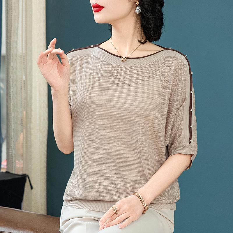 Mom s Summer Mulberry Silk Knit Top: Fashionable Short-Sleeve T-Shirt for Middle-Aged & Elderly Women XL (recommended 100-110 lbs)
Mom s Summer Mulberry Silk Knit Top: Fashionable Short-Sleeve T-Shirt for Middle-Aged & Elderly Women XL (recommended 100-110 lbs)