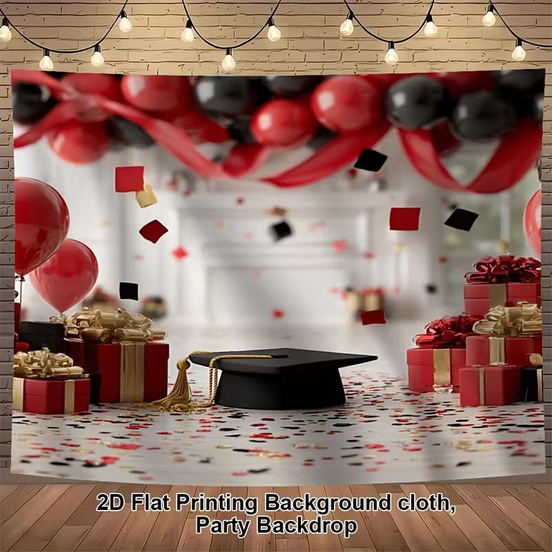 2D Graduation Celebration Backdrop Black Cap Red Gifts Confetti Banner 47.2x31.5inch/120*80cm
2D Graduation Celebration Backdrop Black Cap Red Gifts Confetti Banner 47.2x31.5inch/120*80cm